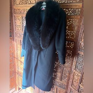 Alorna Black Fur Collar Coat